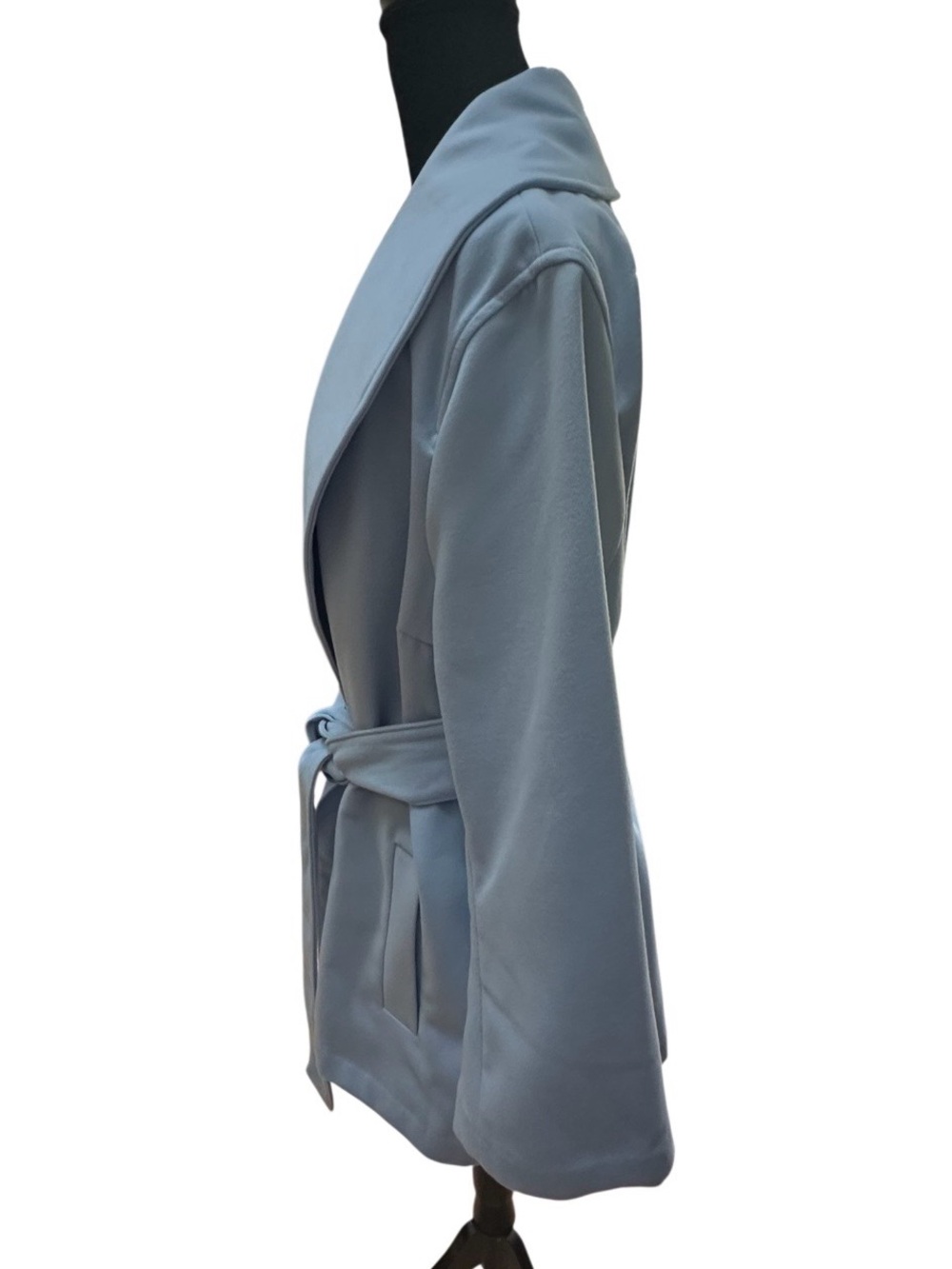 Banana Republic Davenport Blue Belted Short Shawl Collar Pea Coat Worn Twice XL - Picture 4 of 11